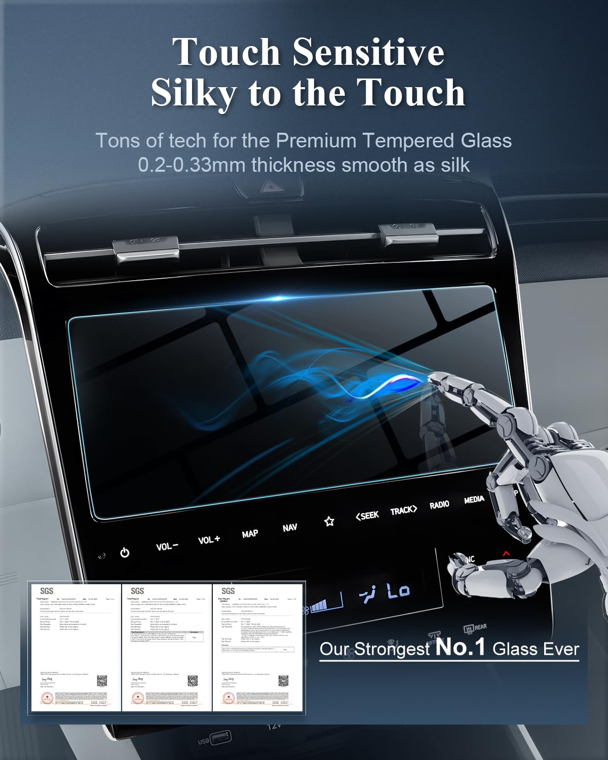 BIBIBO Tucson NX4 Tempered Glass Protective Film, Screen Protector for H*yundai Tucson NX4 2021-2024 - Image 4