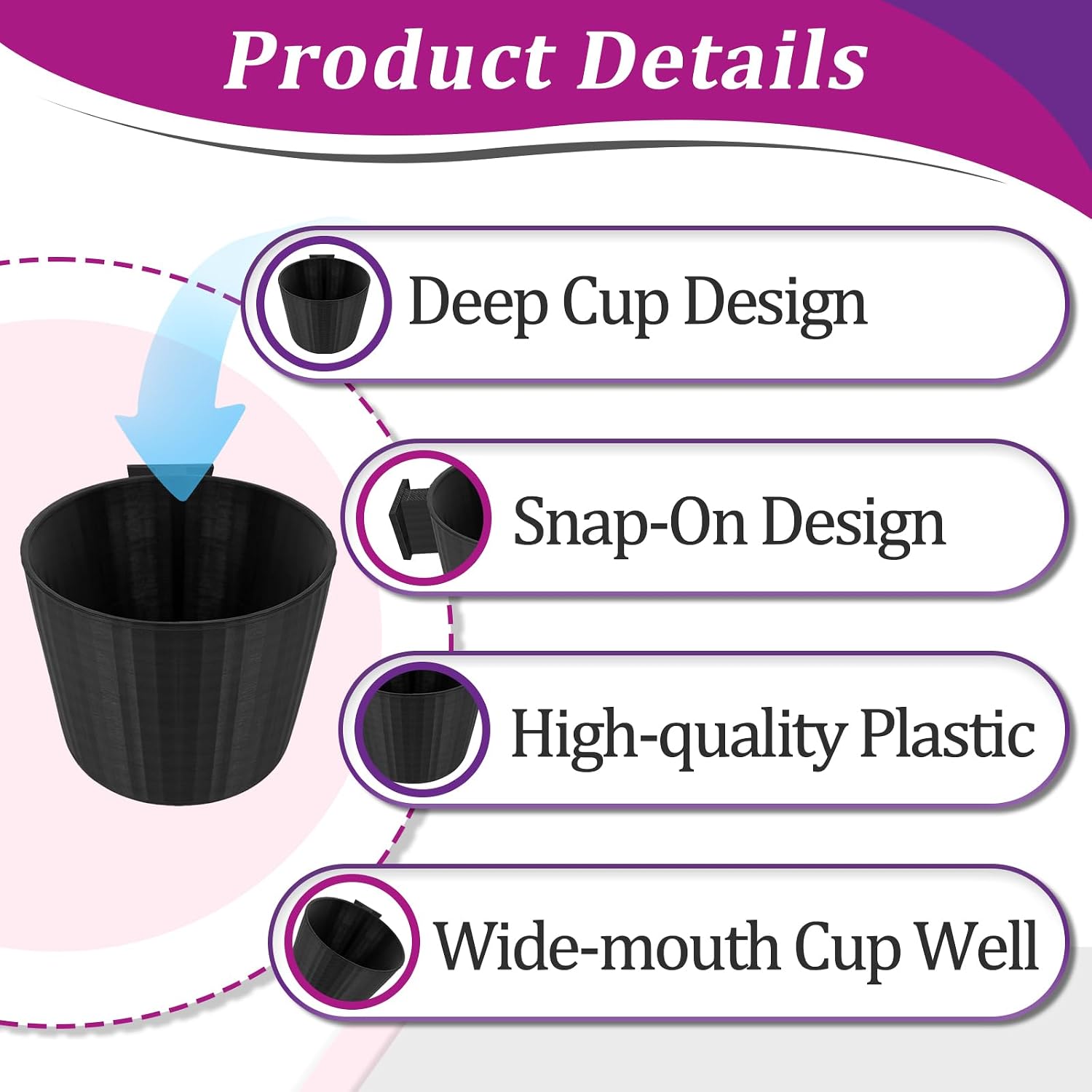 2 Pcs Cup Holder Compatible with Graco Contender Slim Car Seat