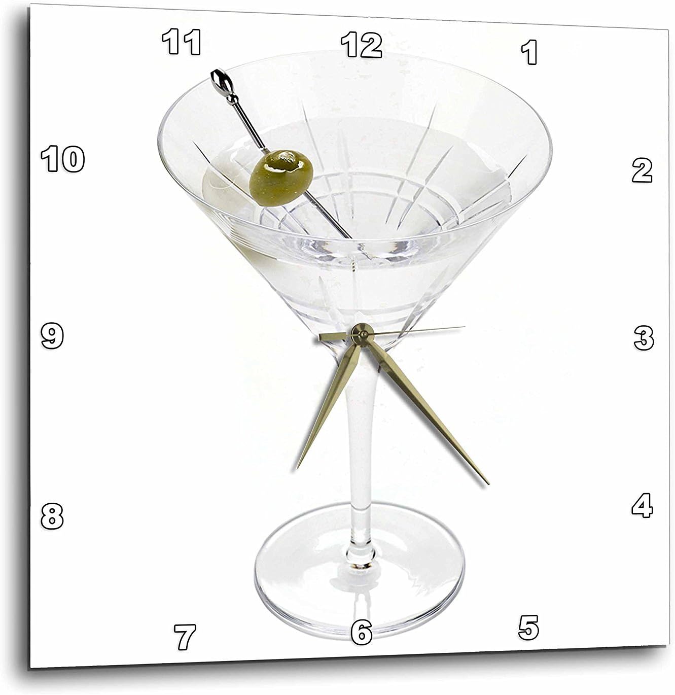 3drose Martini Wall Clock, 10 by 10-Inch