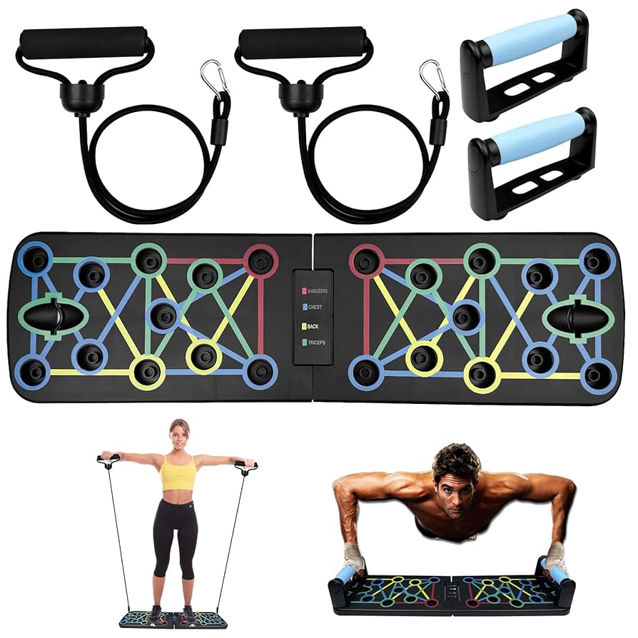 Traxenta Tabla de Flexiones, Tabla de Flexiones Multifuncional, Soporte Flexiones con Antideslizante asas y 2 Cuerdas de Tracción, Tabla de Flexiones Multifuncional Portátil para Muscular Fitness : Amazon.es: Deportes y aire libre