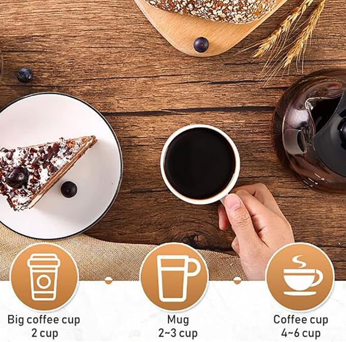 Cafetera de Goteo para 2 Tazas con Filtro Lavable y Tazas de Regalo miniatura 3