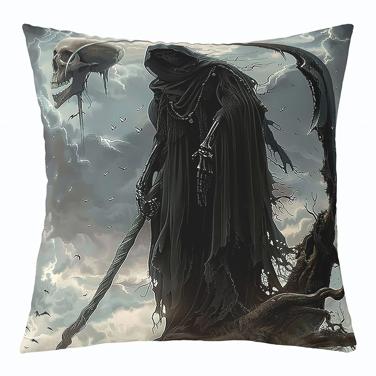 BURTON バートン【PILLOW】黒 チルクッション Amazon.com: Death Pillow Cover 20x20 Inch Horror Halloween Gothic