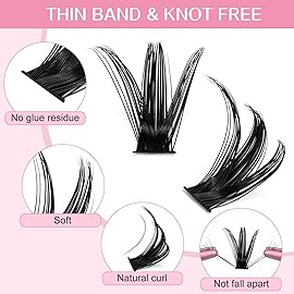 280 Pcs Individual Lashes 50D-D-9-16mix Wispy Cluster Lashes That Look Like Eyelash Extensions DIY At Home