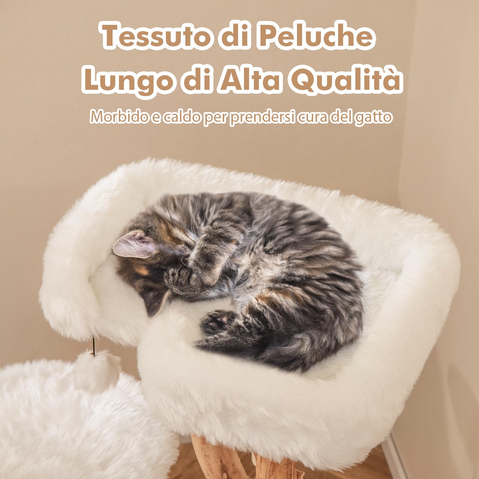 COSTWAY Tiragraffi in Legno 110cm con Pali in Corda di Juta Naturale