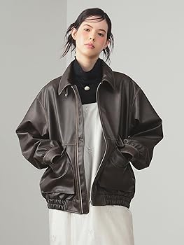Amazon.co.jp: [レイビームス] ブルゾン フェイクレザー フライト