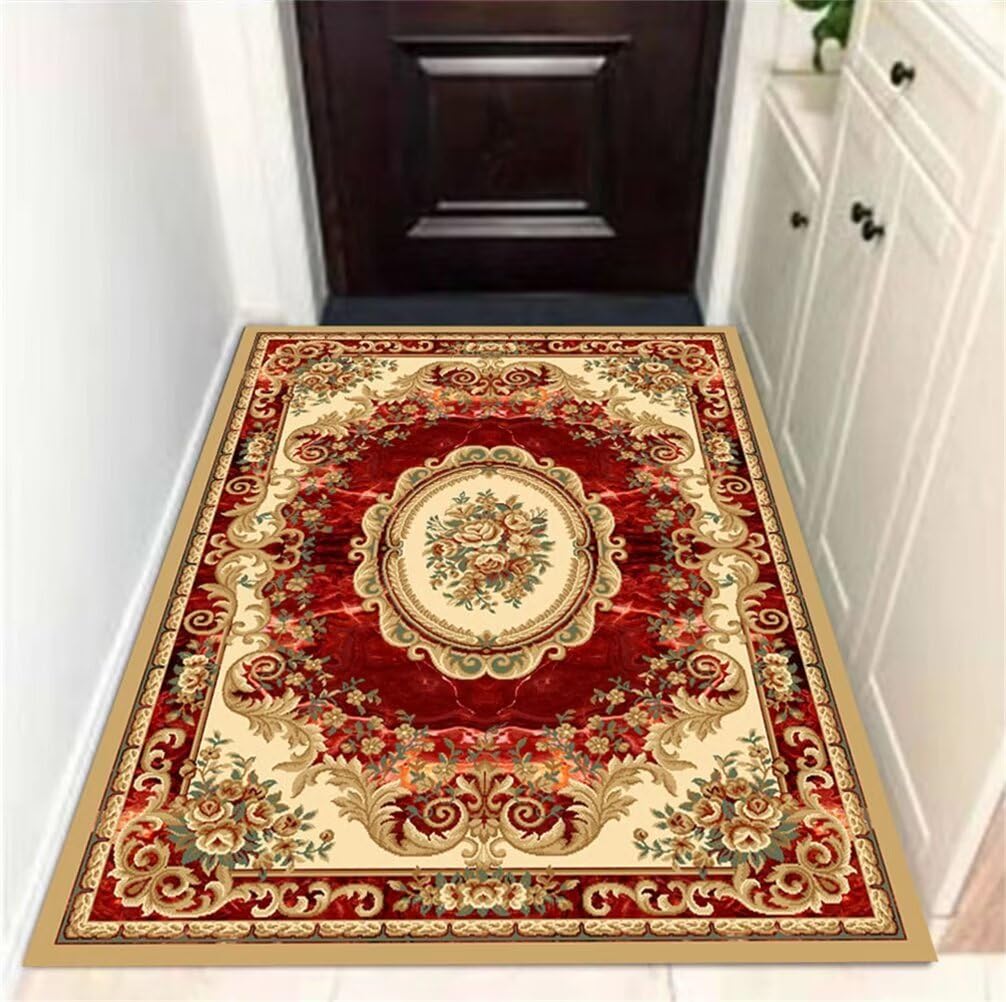 Tapis de Salon Rouge 100x200 CM pour Chambre d'Ado et Entrée