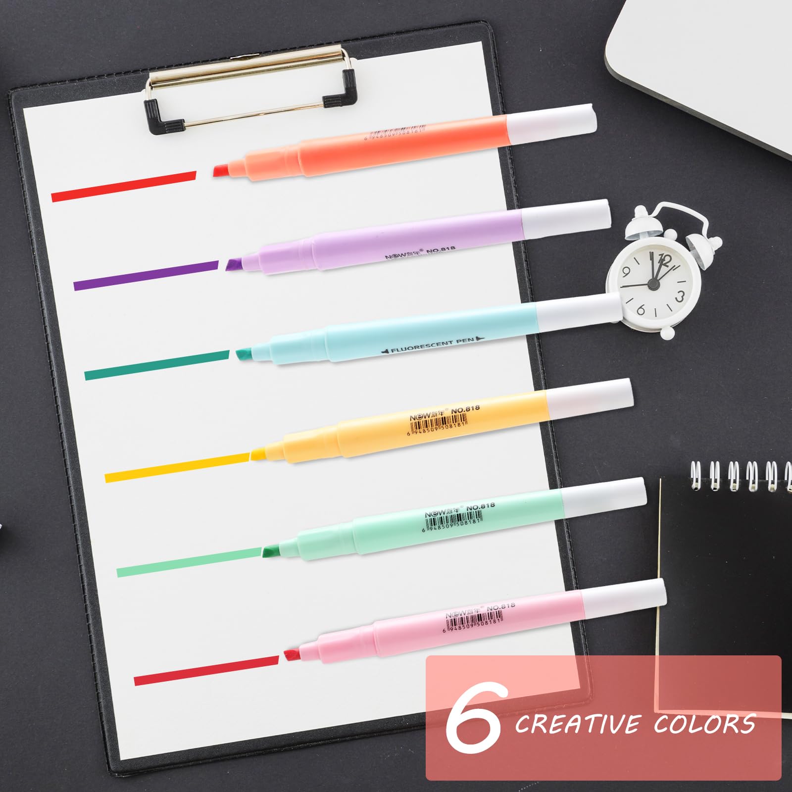 Amazon.co.jp: YUXIANLB 両面蛍光ペン 6本セット レトロカラーマーカー