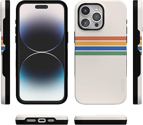 Vista 359 de Casely Funda para iPhone 15 Pro Max Jardín Secreto Flores mixtas Funda atrevida Compatible con MagSafe y botón de acción Secret Garden