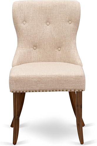 Miniatura 7 de East West Furniture AMSI3-AWA-04 - Juego de comedor de 3 piezas para espacios pequeños que contiene una mesa de cocina redonda con pedestal y 2