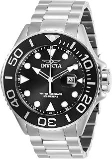 Men's Pro Diver Stainless Steel Quartz Diving Watch with Stainless-Steel Strap, Silver, 24 (Model: 28768, 28767, 28766)