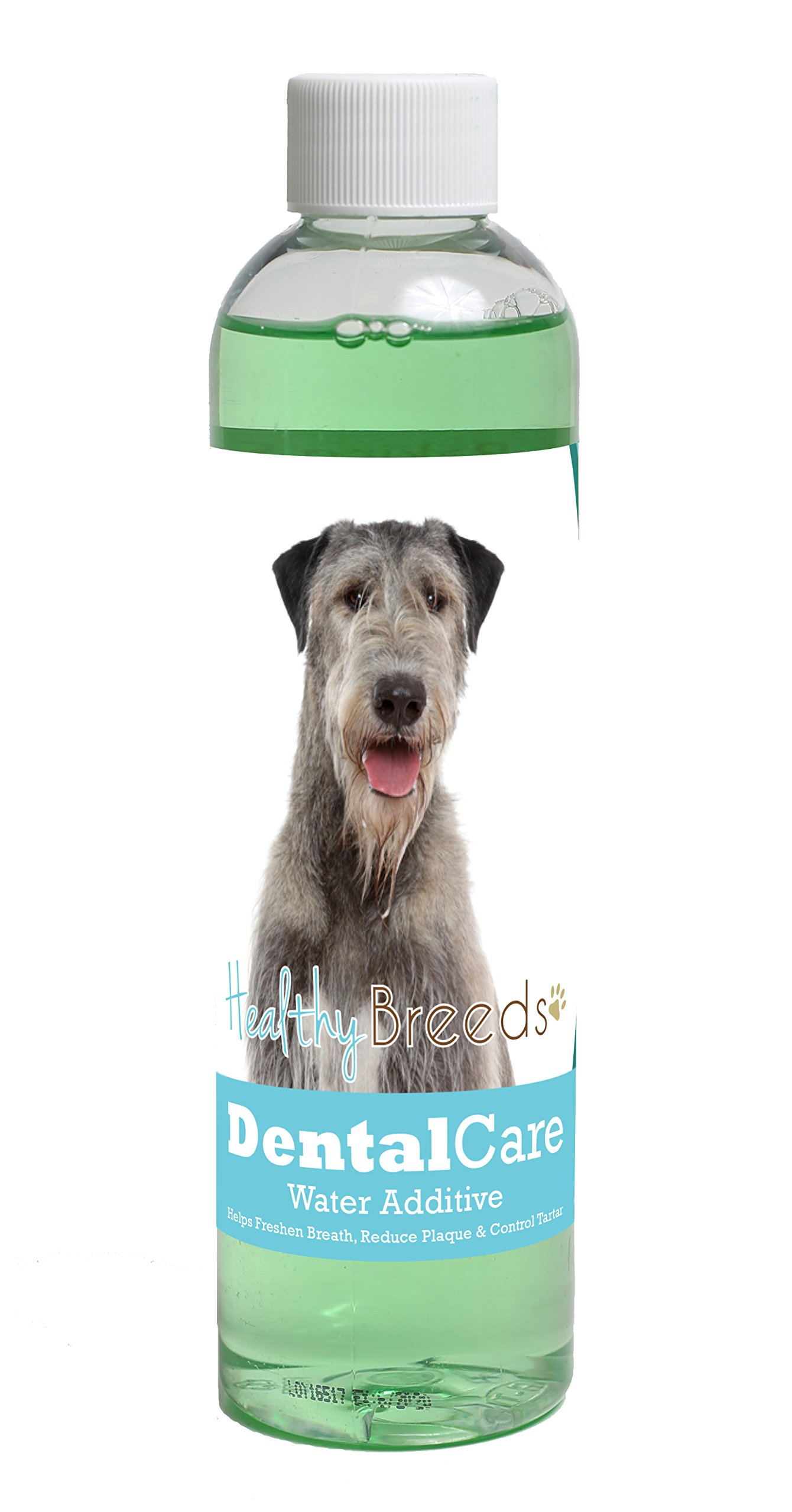 Healthy Breeds Dog Dental Care Water Additive for Irish Wolfhound - Helps Freshen Breath, Reduce Plaque &amp; Control Tartar - Mint Flavor - 8 oz