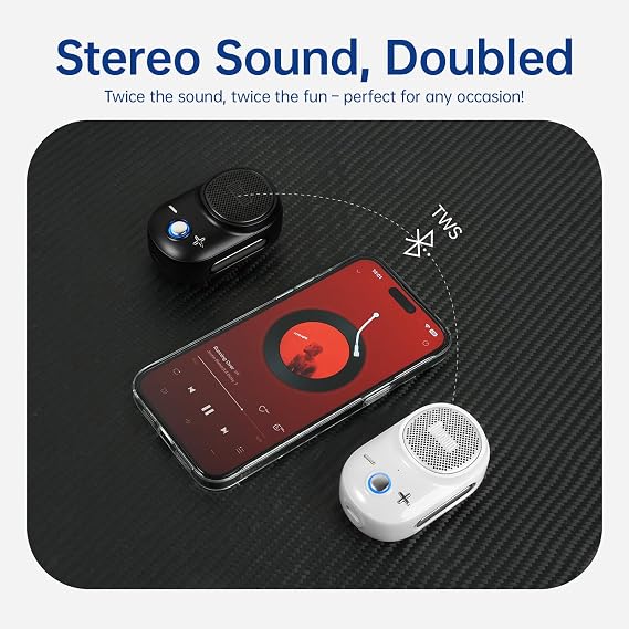 Divoom Itour-S Giyilebilir Bluetooth Hoparlör, IP67 Su Geçirmez Toz Geçirmez, Taşınabilir Küçük Klipsli Bluetooth Hoparlör, 10H Çalma Süresi, Mutfak, İş, Seyahat, Bisiklet, Golf, Havuz, Baba
