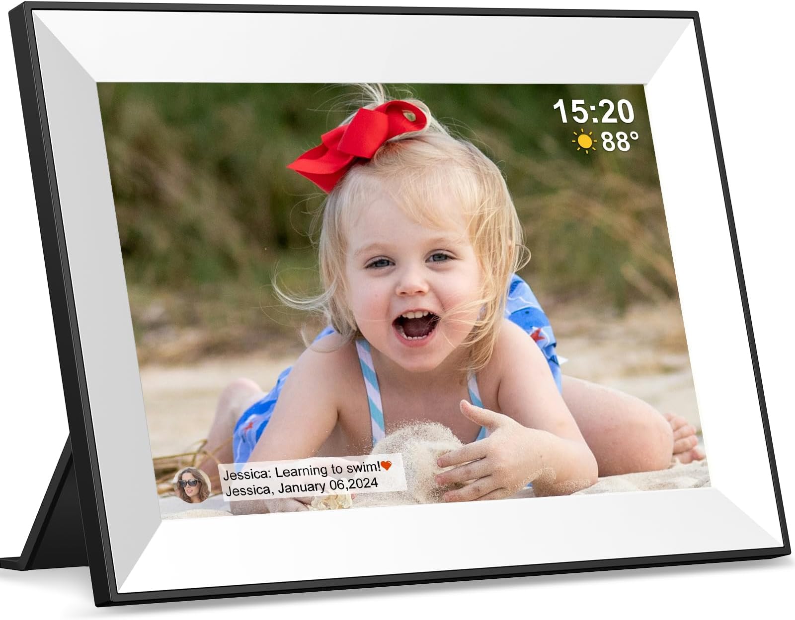 Fameo Digital Picture Frame,WiFi Digital Photo Frame with 10.1 Inch 1280x800 IPS Touch Screen,Easy Load from Phone 32GB Digital Frame,Auto Rotating Pohto/Video by Electronic Picture Frame,Best Gift
