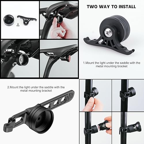 Miniatura 6 de X-TIGER Luz trasera inteligente para bicicleta, luces traseras LED deportivas, luz trasera recargable por USB, luz trasera de bicicleta con