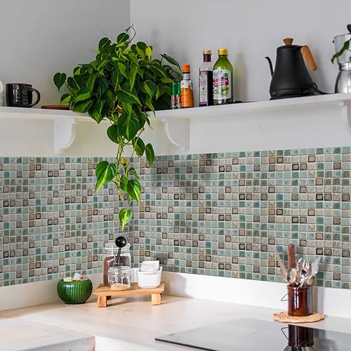 Miniatura 3 de Papel pintado autoadhesivo de 15.7 x 196.8 pulgadas con efecto 3D de despegar, papel pintado para encimera, papel pintado, cocina, cuarto de baño,