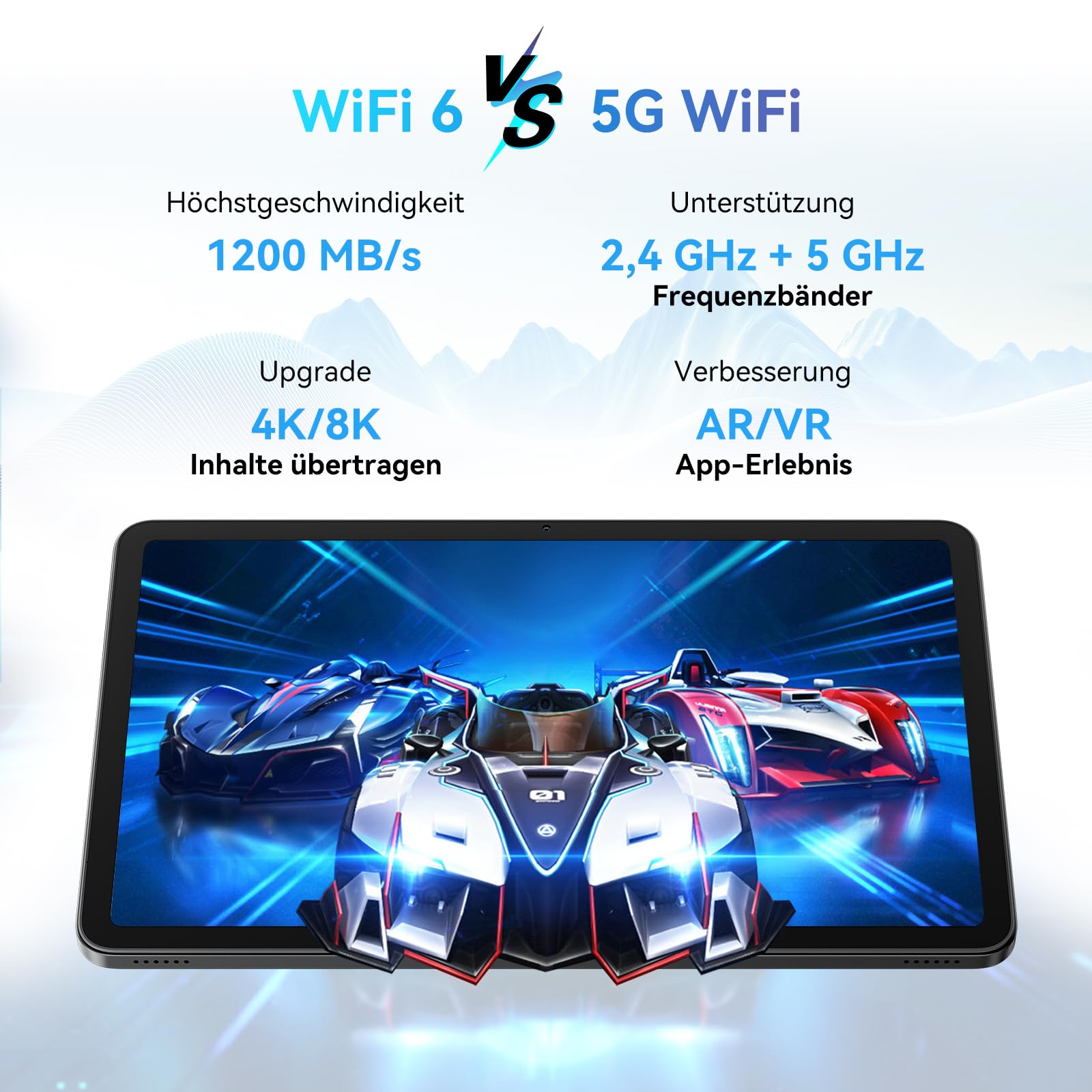 Blackview Mega2WiFi Tablet 12 Zoll Android 15, 2K 90Hz FHD Gaming Tablet mit Stift, 36GB RAM + 256GB ROM(2TB TF), WiFi6, Octa-Core 2.0GHz, 9000mAh/16MP+8MP/Bluetooth 5.2/Widevine L1/Face ID/GMS