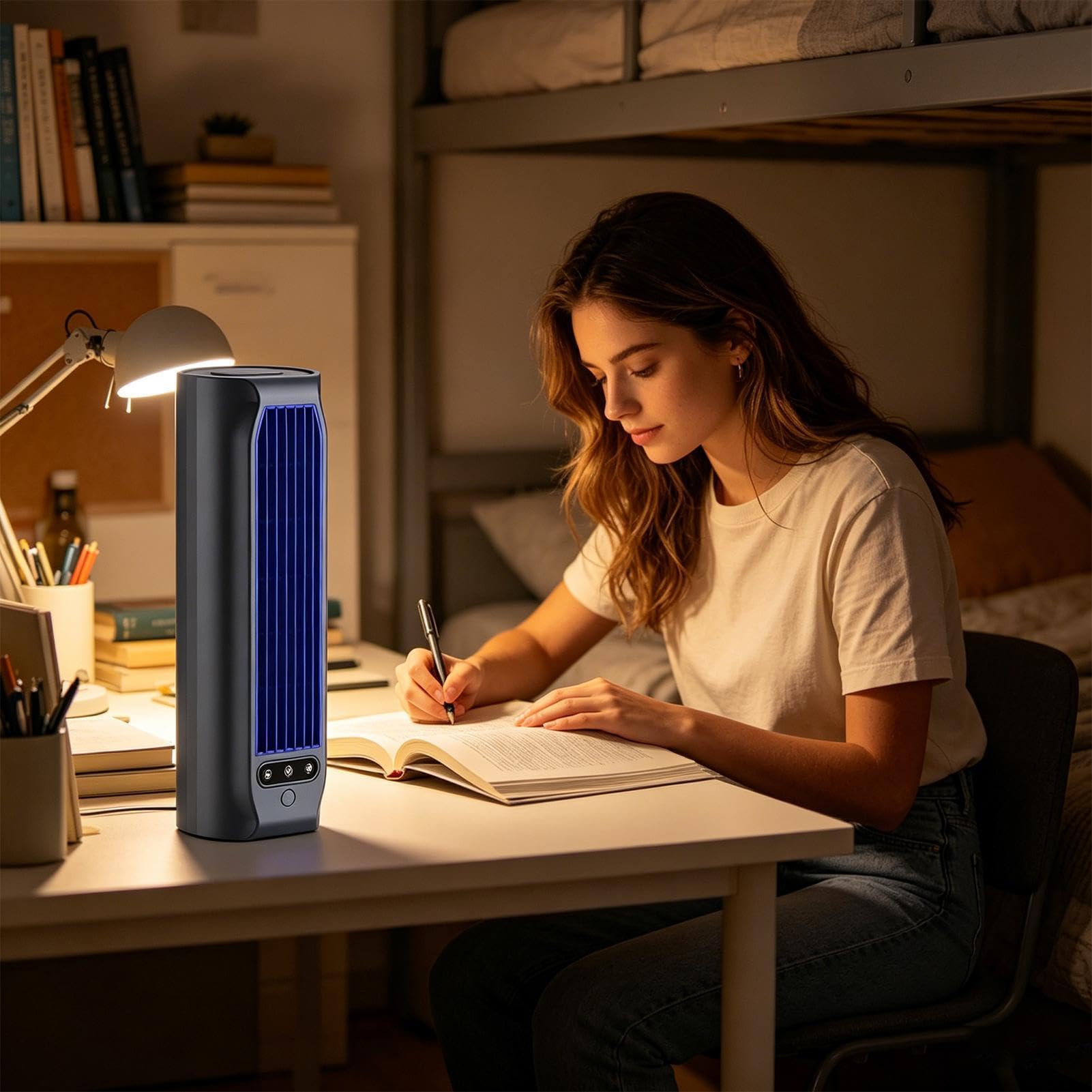 Ventilatore Scrivania Ventilatore USB Ricaricabile a 3 Velocità con Porta | Ventilatore per scrivania silenzioso 30 cm Per Casa Ufficio Camera Da Cucina Scrivania