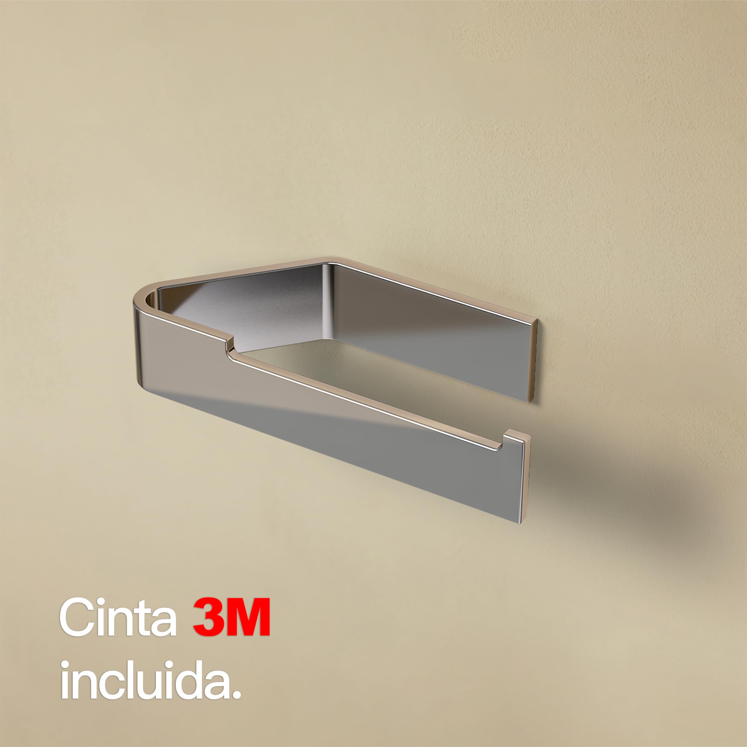 Designfabrik Hamburg Portarotolo Carta Igienica I Moderno Porta Carta Igienica Adesivo I Accessori Bagno Senza Forare (Cromo, senza Ripiano)
