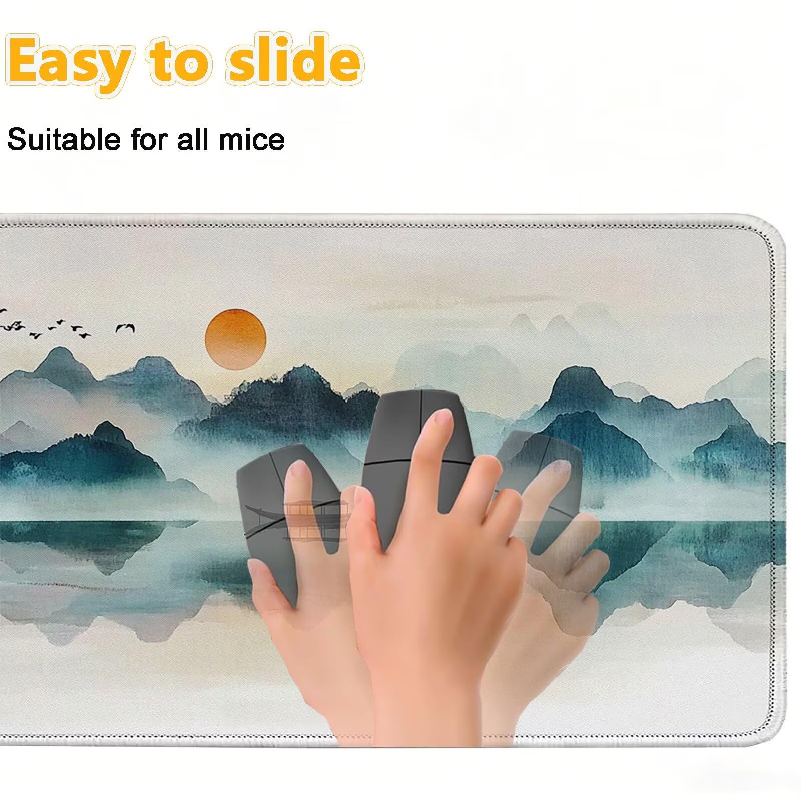Tappetino Mouse 900x450mm | Superficie Ultra-Liscia | Crema 0-z586