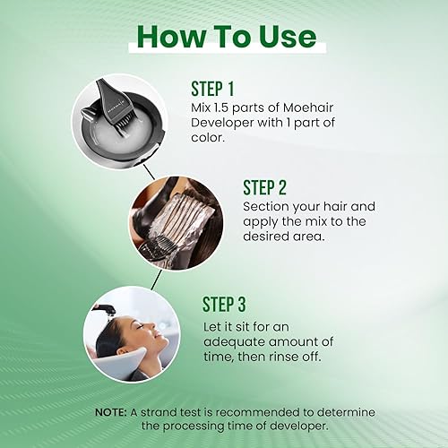Miniatura 44 de MOEHAIR Desarrollador de color para el cabello 3% de peróxido de hidrógeno, revelador de crema de 10 volúmenes para teñir y decolorar el cabello