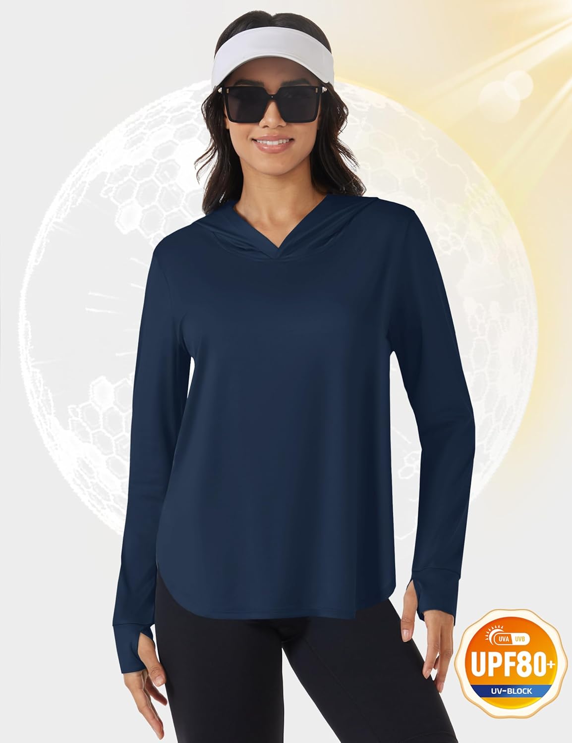 TACVASEN Women's UPF 80+ UV Protection Hoodie Lightweight Long Sleeves Quick Dry Fishing Running Workout Shirt Outdoor - Image 3