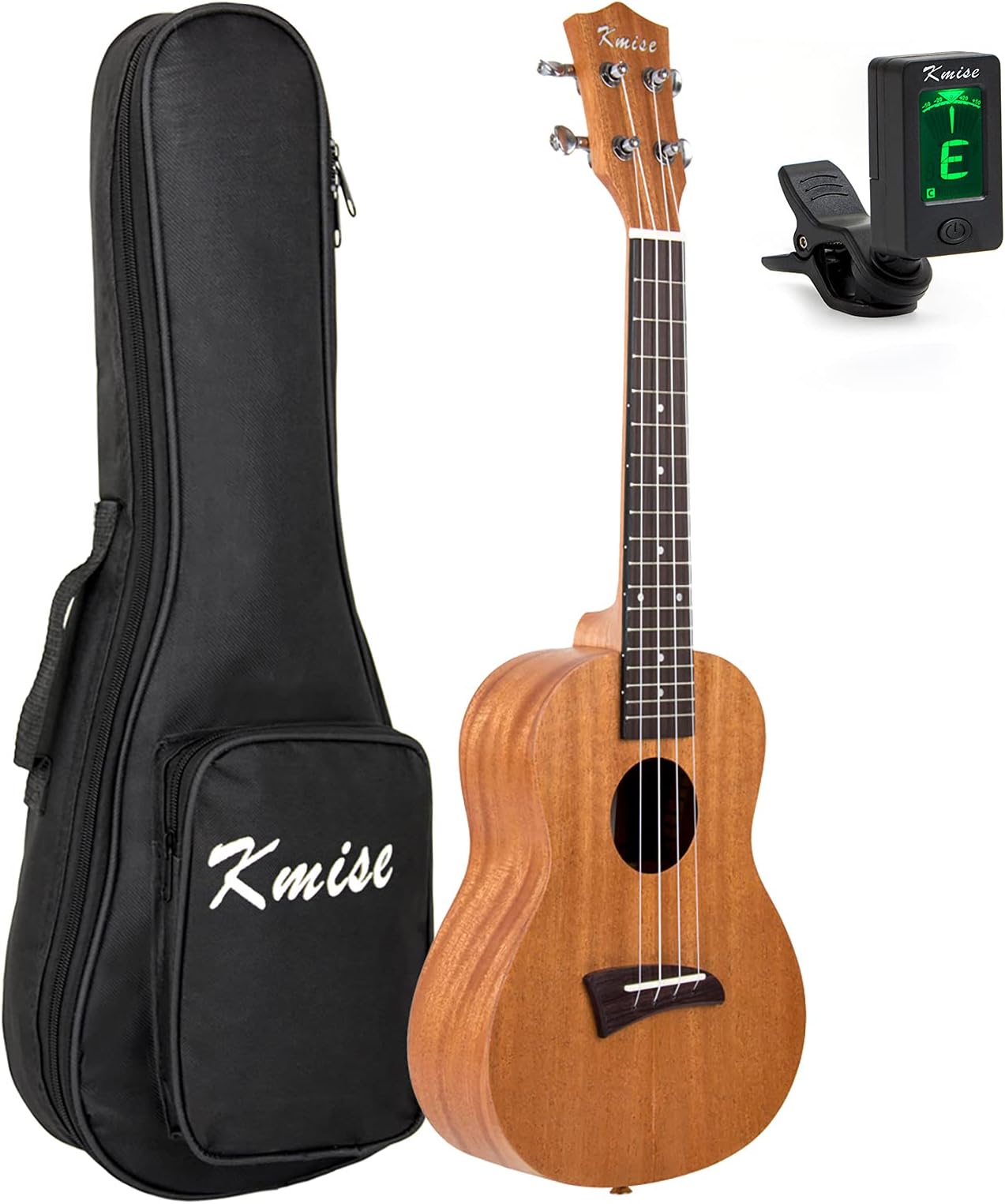 Concert Ukulele,Kmise 23 Inch Mohogany Ukelele with Bag and Digital Tuner for Adults Beginners