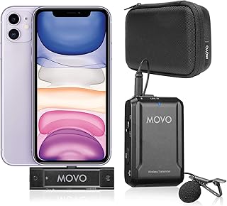 Movo Edge-DI Wireless Lavalier for iPhone- Lightning Omnidirectional Lapel Microphone System - Perfect for Vloggers, Filmmakers, Interviews, Teachers, Smartphone Video, Gimbals and More