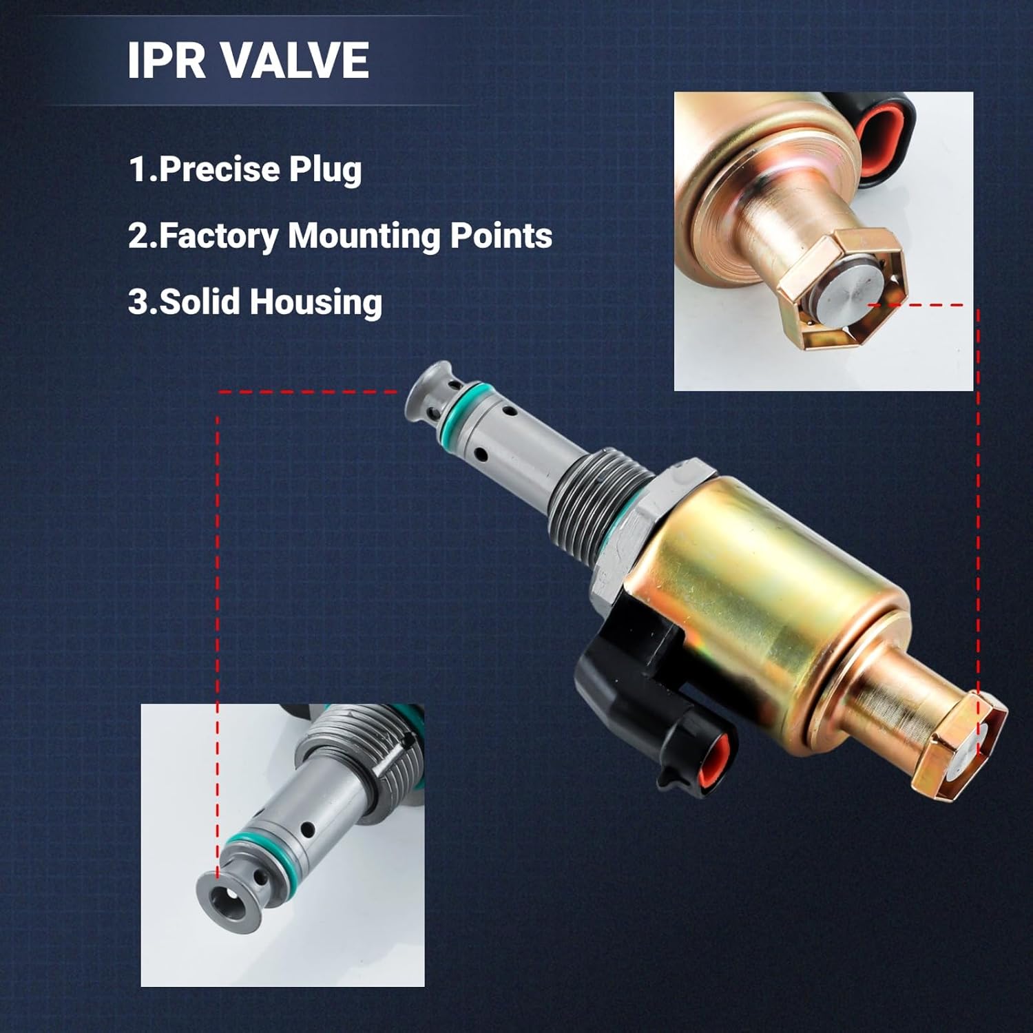 IPR Valve Fuel Injector Pressure Regulator with ICP Sensor for 7.3 Powerstroke Ford F250 F350 F450 F550 F650 F750 E350 E450 E550 F59 Replace F81Z9C968AB F81Z9C968AA 1841086C91 1841217C91
