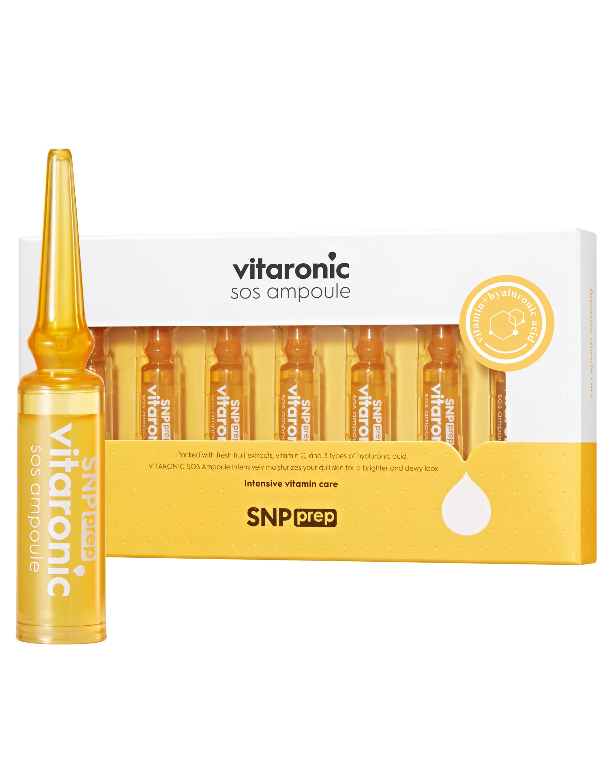 SNP Prep Vitaronic SOS Ampoule, Korean 7-Day Vitamin C Serum with Panthenol