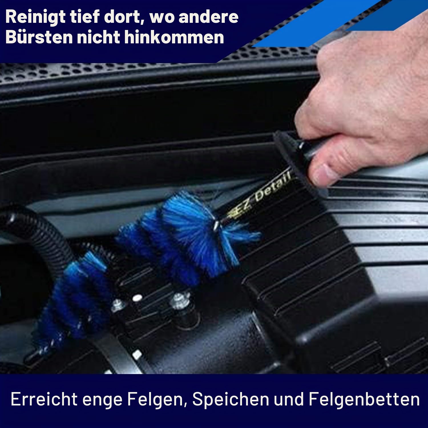EZ Kleine Detailbürste - Felgenreiniger für Autos, Fahrräder, LKWs, Motorräder und andere Fahrzeuge. Kratzfestes Auto-Detailing-Tool, erreicht Ecken und Ritzen im Handumdrehen.