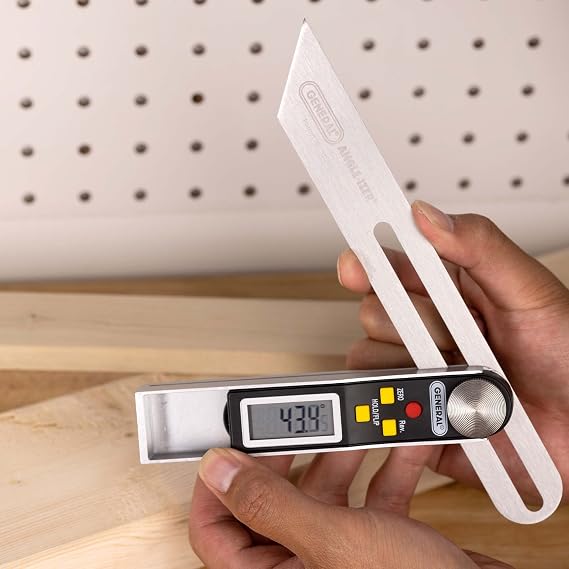 General Tools T-Bevel Gauge & Protractor - Digital Angle Finder with Full LCD Display & 8 Stainless Steel Blade