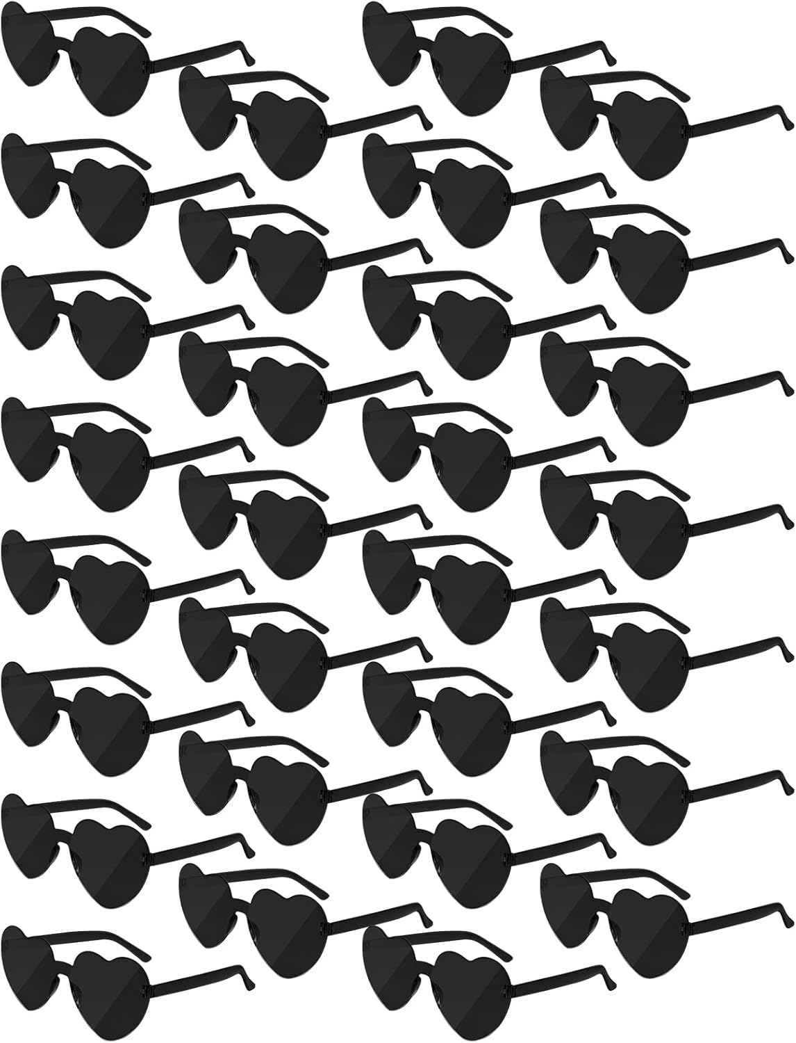 NACHLYNN 30 Pairs Heart Sunglasses Candy Color Heart Glasses Women Rimless Heart Shaped Sunglasses for Costumes Cosplay