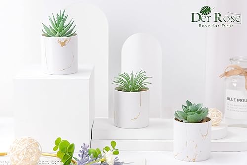 Miniatura 4 de Der Rose Paquete de 3 pequeñas plantas falsas y suculentas falsas para habitación, hogar, baño, dormitorio, oficina, decoración bohemia