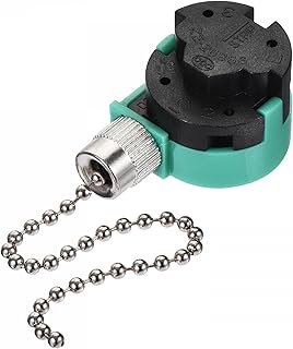 uxcell プルチェーンスイッチ 3スピード 4ワイヤー 交換 ZE-268S6 天井ファンランプ用 ライトグリーンシルバー