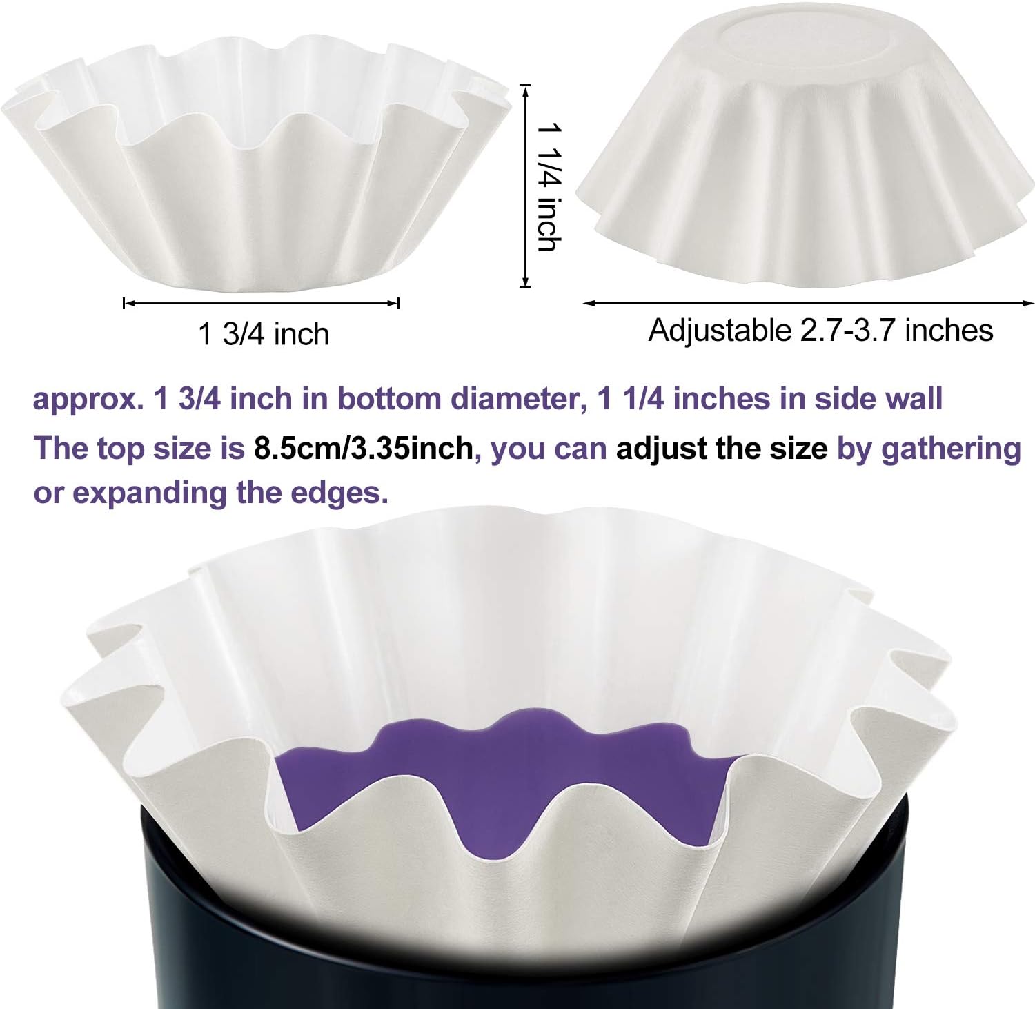 Boao Wax Melt Liners Reusable Leakproof for Any Wax Cubes Waxes Warmer Containers Cups for Scented Candle Plug in Warmers Electric Waxes Melters Burner(White,25 Pieces)