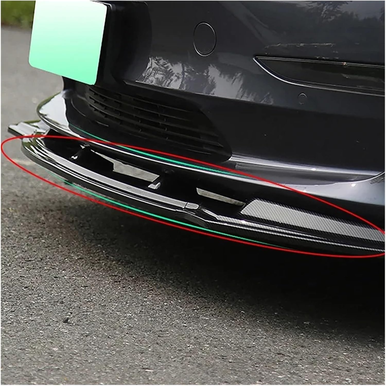 ユニバーサルフロントバンパーリップ フロントバンパーリップボディスポイラー保護カバーキット用のテスラ用のモデル 3 2017-202