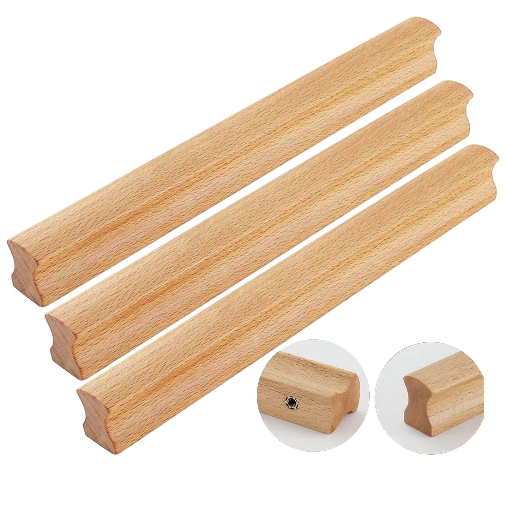 Poignées en bois T Barre 300mm pour penderie et grand tiroir de meuble