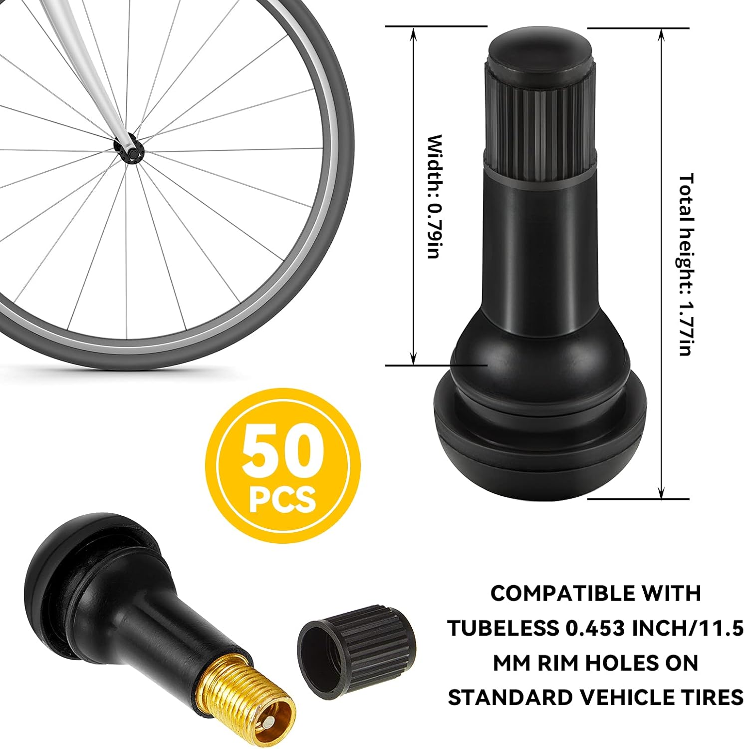 Buy 50 Pieces Tr413 Tubeless Tire Valve Stems Black Rubber Snap In Valve Stem Standard Length Replacement Tire Valve Stem Compatible With Tubeless 0 453 Inch 11 5 Mm Rim Holes On Standard Vehicle Tires Buy 50 Pieces Tr413 Tubeless Tire Valve Stems Black Rubber Snap In Valve Stem Standard Length Replacement Tire Valve Stem Compatible With Tubeless 0 453 Inch 11 5 Mm Rim Holes On Standard Vehicle Tires