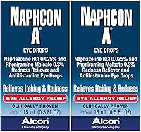 Naphcon-A Eye Drops for Allergy Relief: Dual-Action Decongestant & Antihistamine, 15mL Twin Pack