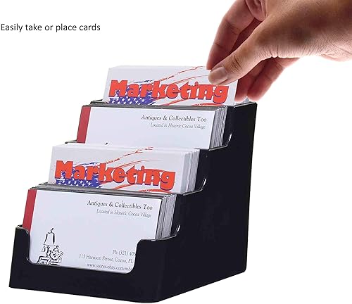 Miniatura 3 de Marketing Holders Tarjetero acrílico de cuatro niveles y cuatro ranuras para tarjetas de cita de 3.5 x 2 pulgadas para centros comerciales y