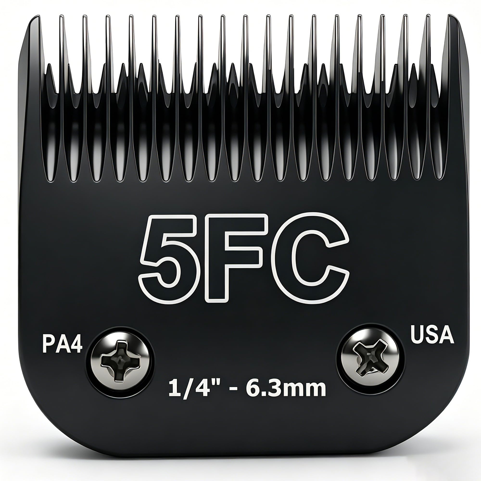 Detachable Steel Pet Dog Clipper Blades,Size-5FC,Compatible with Andis Cut Length 1/4"(6.3mm),Compatible with Oster A5, Wahl KM Series Clippers, Made of Steel Blade and Stainless Steel Blade — image 1