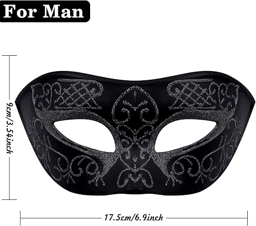 Miniatura 2 de SIQUK Máscaras de máscaras para parejas con palo, máscara veneciana de metal en un palo, máscara de disfraz de Halloween, máscara de Mardi Gras,