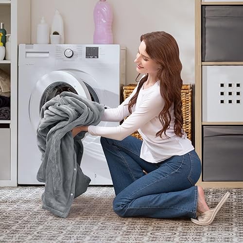 Miniatura 8 de OCTROT Manta eléctrica de 50 x 62 pulgadas, manta de calentamiento rápido con bolsillo para los pies, 10 niveles de calefacción, apagado automático