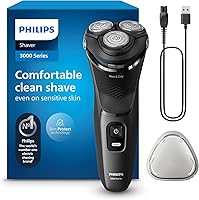 Philips Series 3000 Wet/Dry Electric Shaver for Men - 5D Flex Heads, 60 Min Battery, ComfortCut Blades for Sensitive Skin