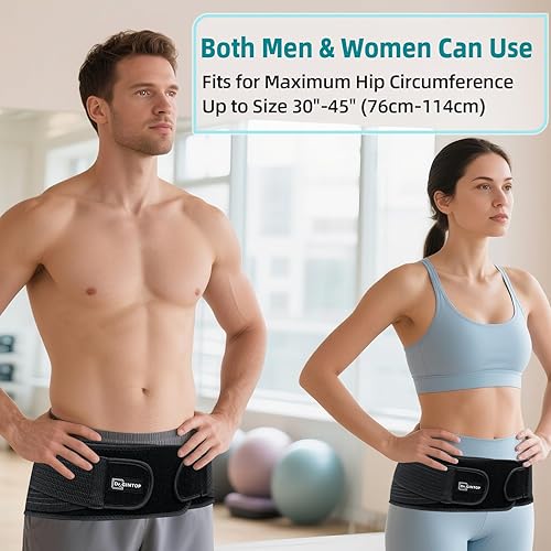 Miniatura 5 de Cinturón SI, cinturón sacroilíaco, soporte de cadera para mujeres y hombres, soporte ajustable para la parte inferior de la espalda, soporte para