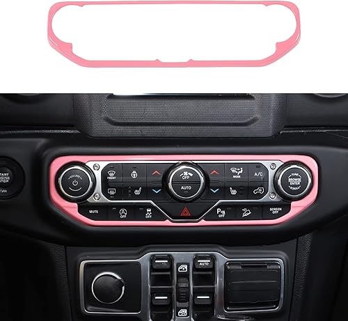Miniatura 1 de RT-TCZ Para Wrangler JL Center Dash AC Switch Cover Trim Frame Rosa para Jeep Wrangler JL JLU Gladiator JT 2018-2023 Accesorios interiores rosa