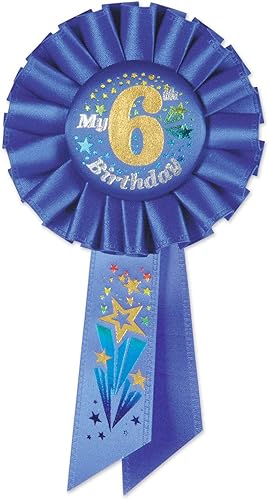 Rosette Beistle RS056B My 6th Birthday - 8,9 x 16,5 cm