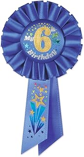 My 6th Birthday Rosette in Blue