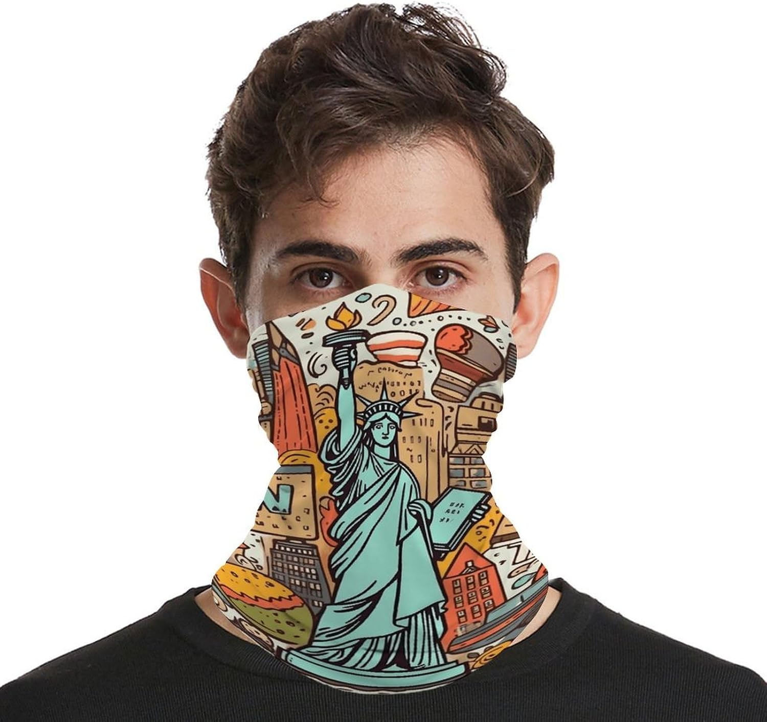 New York Theme Art UV Protection Bandana Neck Gaiter Face Mask image 4