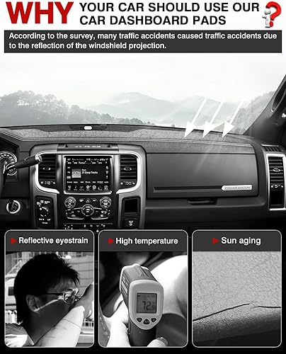 Miniatura 9 de Autorder Ajuste personalizado para tablero de salpicadero, Dodge Charger 2008, 2009, 2010, accesorios para cubierta de salpicadero, alfombrilla de